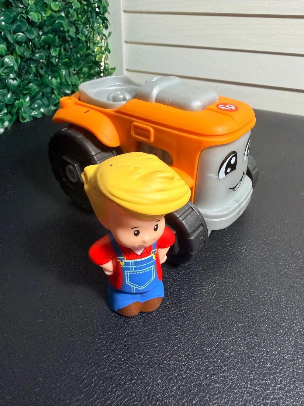Fisher-Price Little People Smiling Push Lawn Mower with removable Blonde Driver